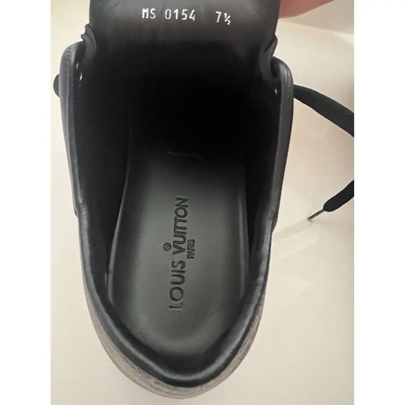 LOUIS VUITTON Monogram Canvas Black Leather Men's Sneakers  - Men's 8.5US/7.5UK - Picture 6 of 7